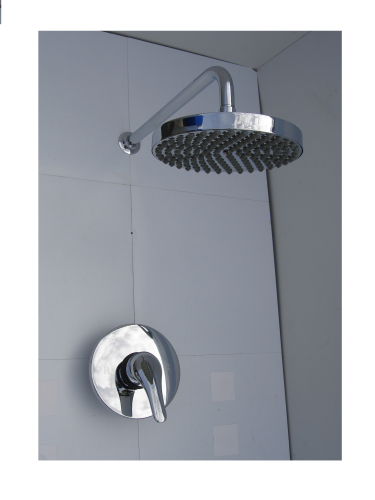 CONCEALED MANUAL MIXER SHOWER SET WITH WALL MOUNTED RAIN HEAD