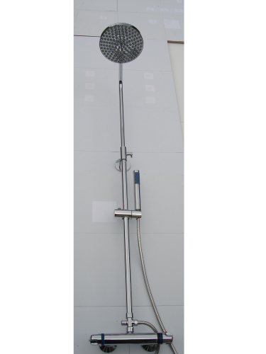 EXPOSED THERMOSTATIC RISER SHOWER WITH ROUND RAIN SHOWER HEAD