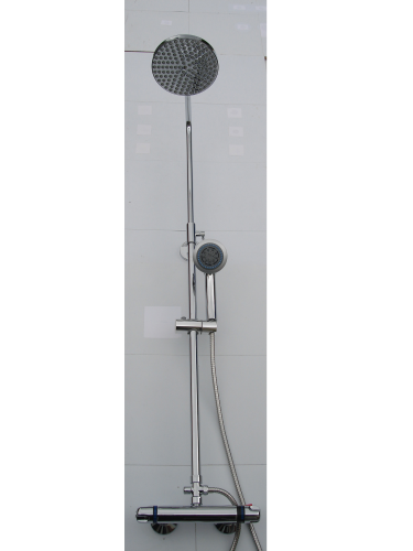 EXPOSED THERMOSTATIC RISER SHOWER WITH ROUND RAIN SHOWER HEAD