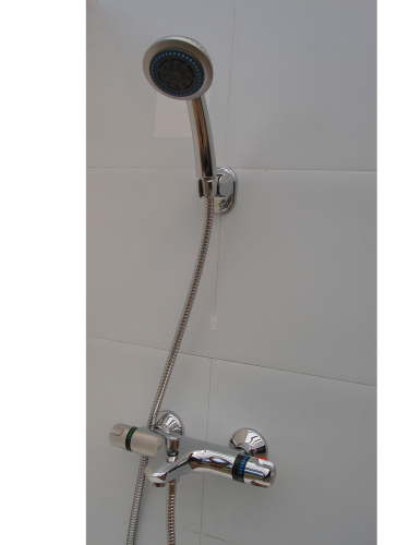 Wall mounted Thermostatic Shower Mixer, Multi spray Head &amp; Hose